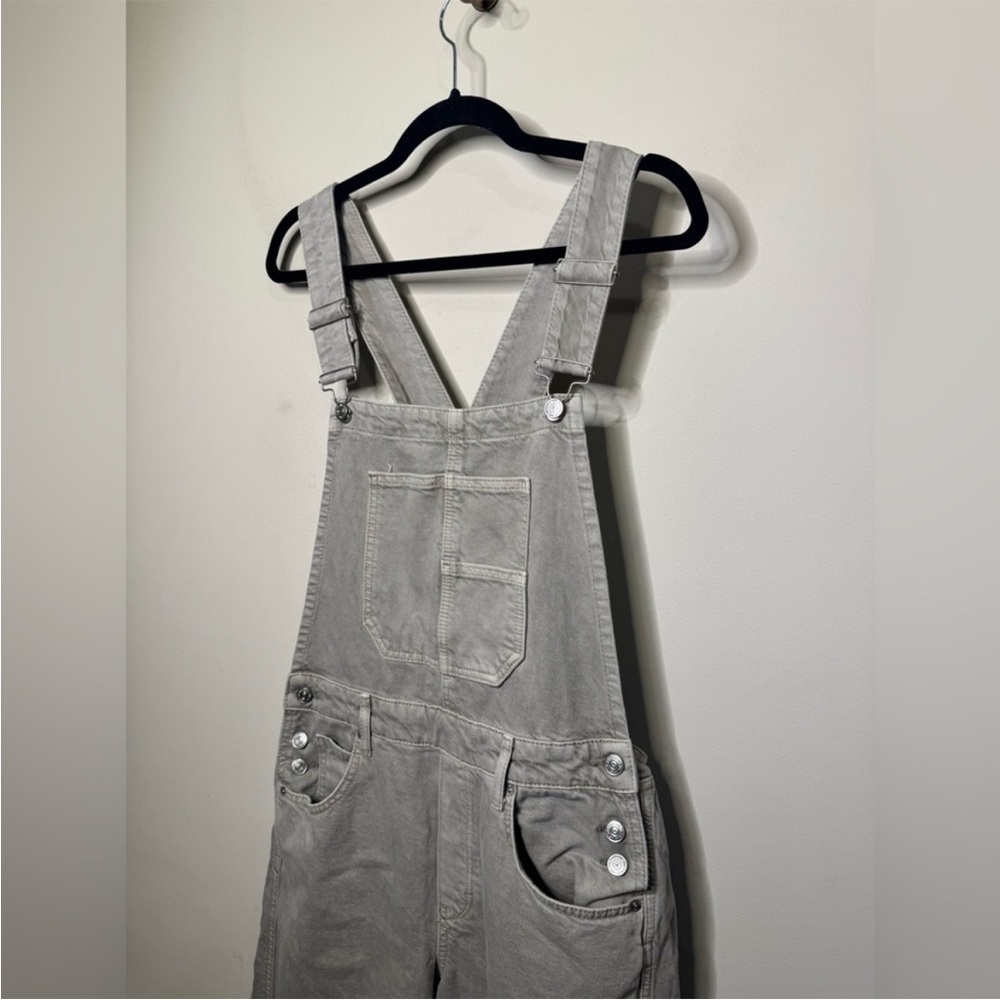 Free People We The Free Good Luck Barrel Overalls in Cobblestone - Picture 6 of 7